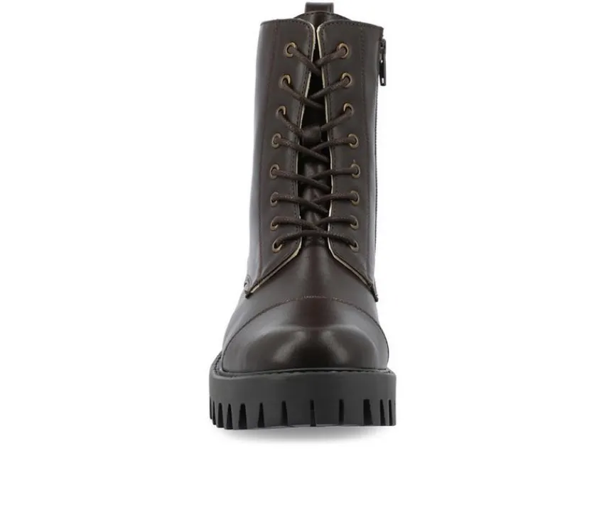 Journee Collection Lace Up>Women's Aaley Combat Boots