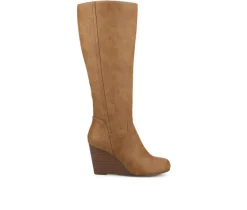 Women's Langly Wedge Knee High Boots|Journee Collection Clearance