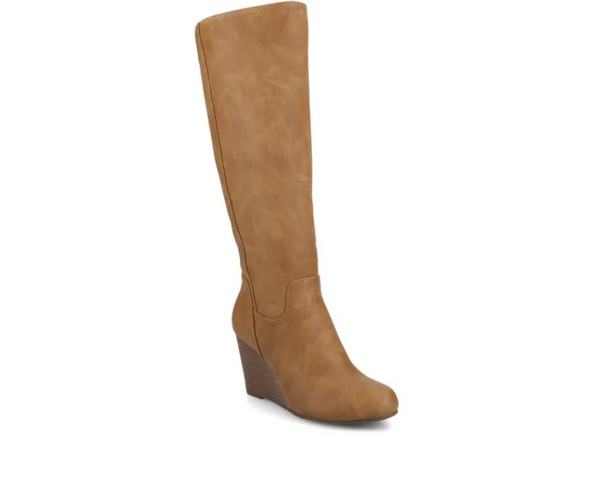 Women's Langly Wedge Knee High Boots|Journee Collection Clearance