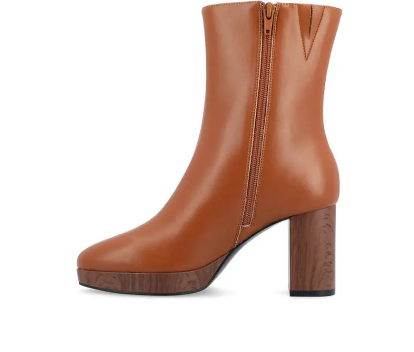 Women's Romer Block Heeled Platform Booties|Journee Collection Hot