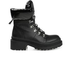 Journee Collection Lace Up|Dress>Women's Irrah Heeled Combat Booties