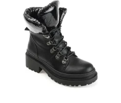 Journee Collection Lace Up|Dress>Women's Irrah Heeled Combat Booties