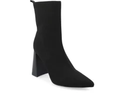 Journee Collection Dress>Women's Noralinn Heeled Stretch Knit Booties