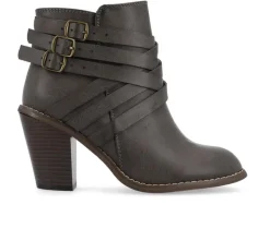 Journee Collection Dress>Women's Strap Wide Width Booties
