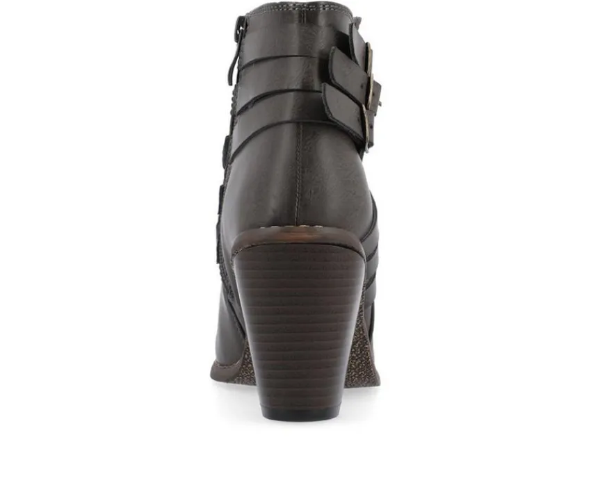 Journee Collection Dress>Women's Strap Wide Width Booties