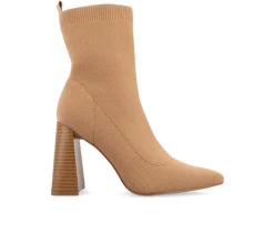 Women's Noralinn Heeled Stretch Knit Booties|Journee Collection