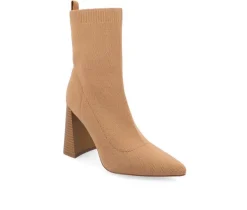 Women's Noralinn Heeled Stretch Knit Booties|Journee Collection