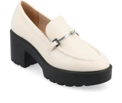 Women's Keeziah Chunky Heeled Loafers|Journee Collection Clearance