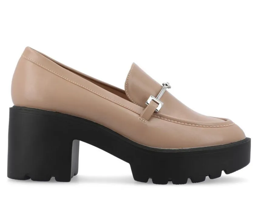 Journee Collection Loafers & Oxfords>Women's Keeziah Chunky Heeled Loafers