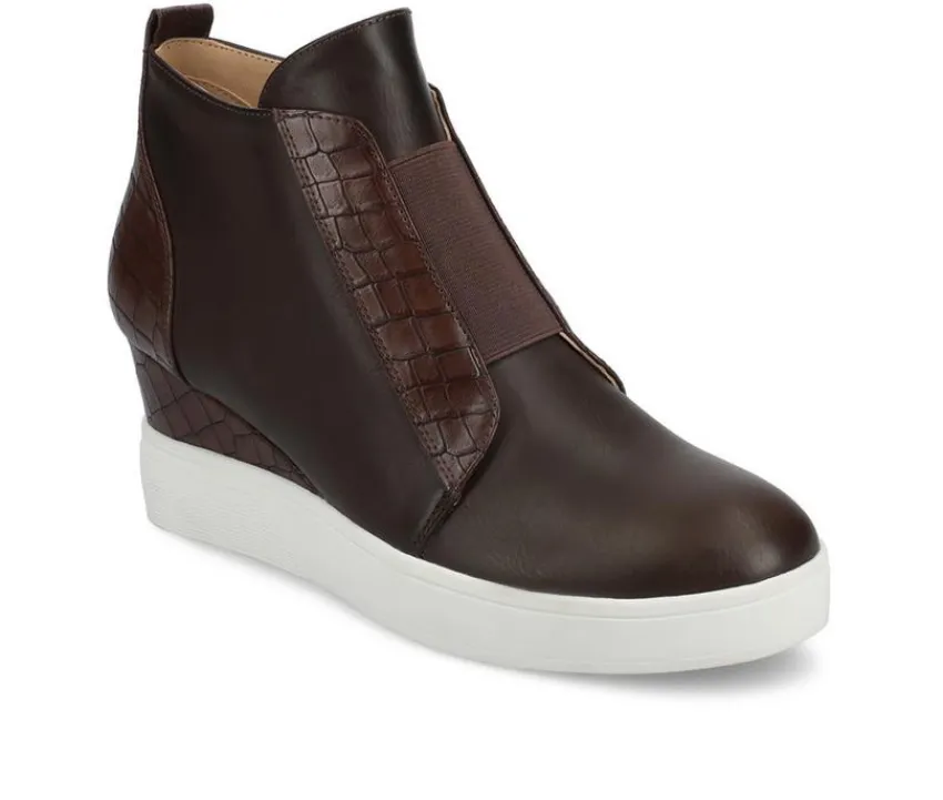Women's Clara Wedge Sneakers|Journee Collection Clearance