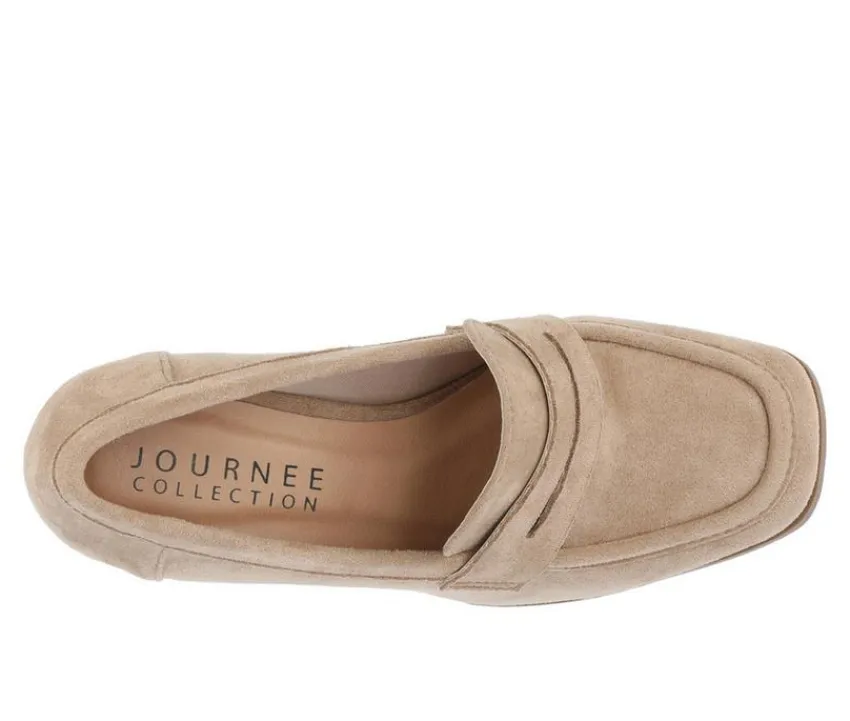 Journee Collection Loafers & Oxfords>Women's Malleah Block Heel Loafers