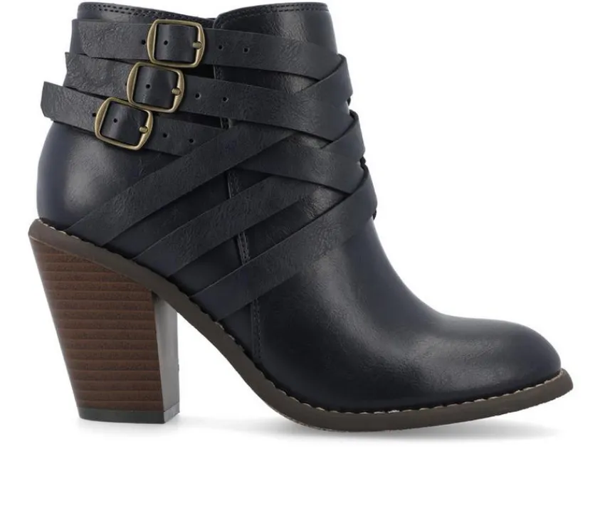 Women's Strap Wide Width Booties|Journee Collection Outlet