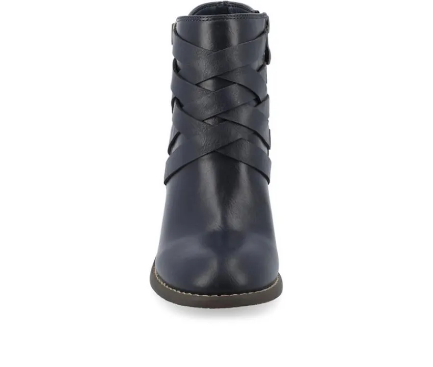Women's Strap Wide Width Booties|Journee Collection Outlet