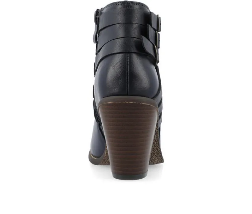 Women's Strap Wide Width Booties|Journee Collection Outlet