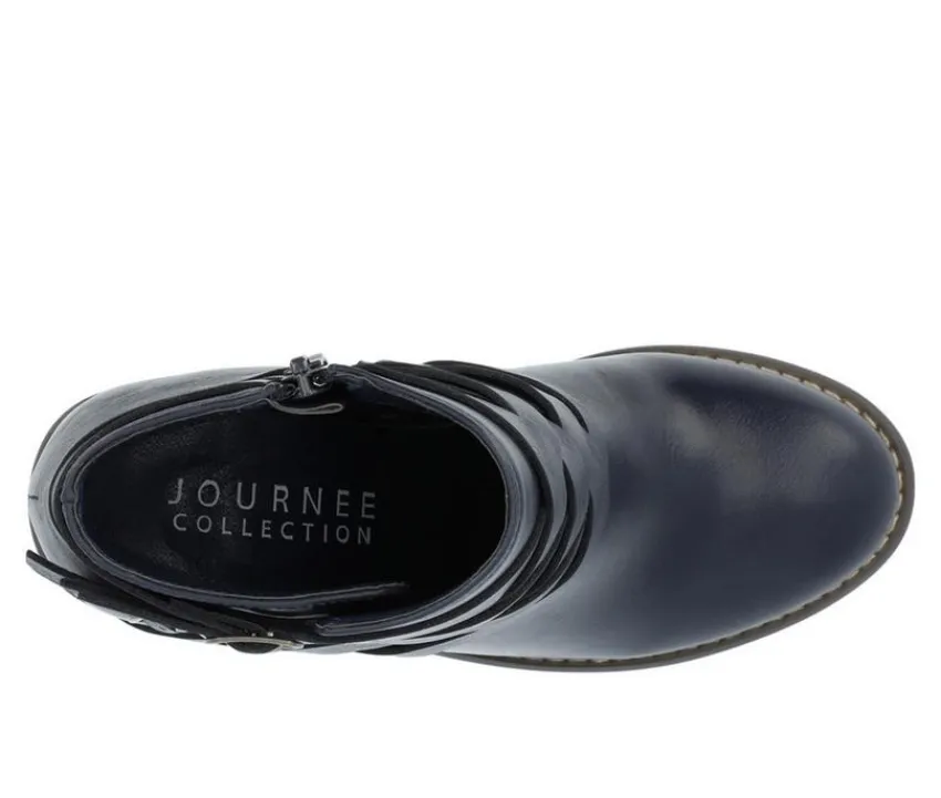 Women's Strap Wide Width Booties|Journee Collection Outlet