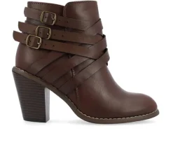 Women's Strap Wide Width Booties|Journee Collection Best