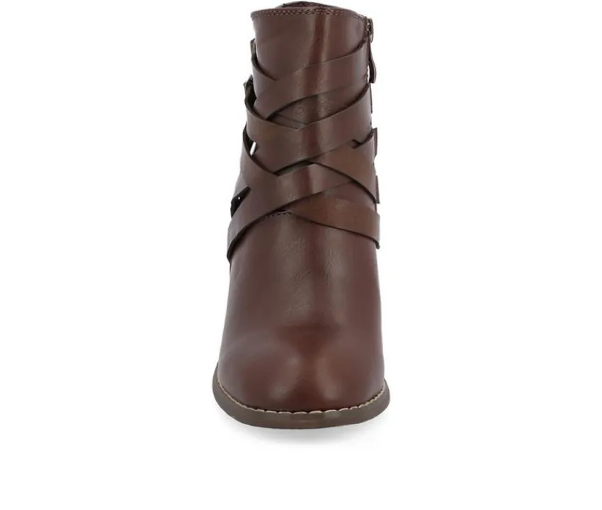 Women's Strap Wide Width Booties|Journee Collection Best