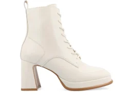 Journee Collection Lace Up|Dress>Women's Kalindi Lace Up Heeled Booties