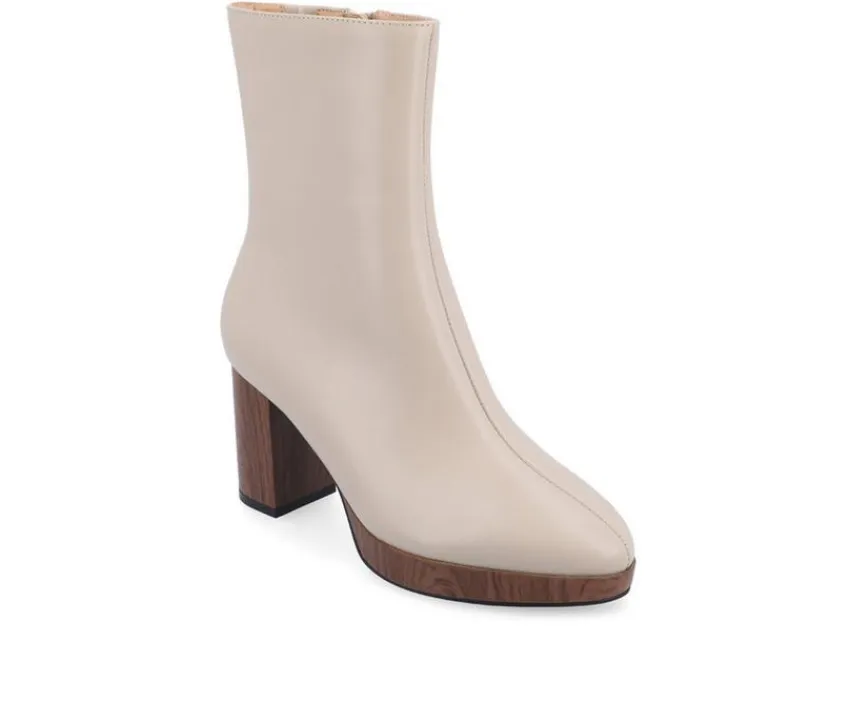 Women's Romer Block Heeled Platform Booties|Journee Collection Clearance