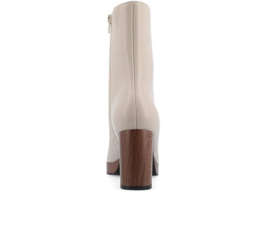 Women's Romer Block Heeled Platform Booties|Journee Collection Clearance