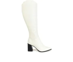 Journee Signature Wide Calf|Tall>Women's Laila-XWC Knee High Heeled Boots