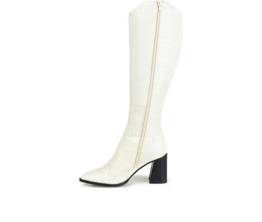 Journee Signature Wide Calf|Tall>Women's Laila-XWC Knee High Heeled Boots