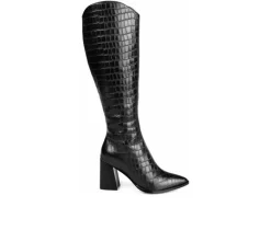 Women's Laila-WC Knee High Heeled Boots|Journee Signature Online