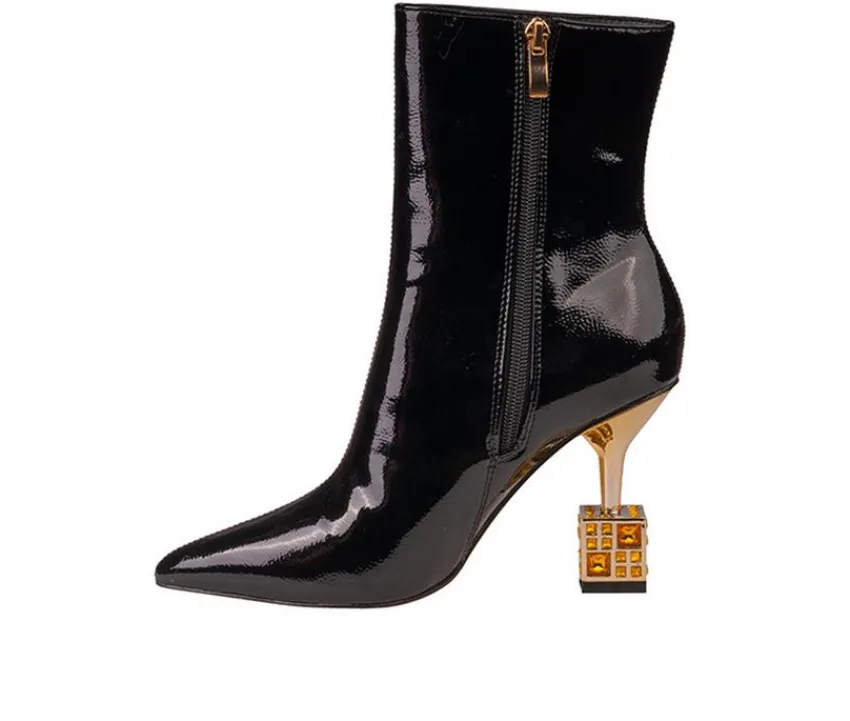 Women's Crown Heeled Booties|Lady Couture Best