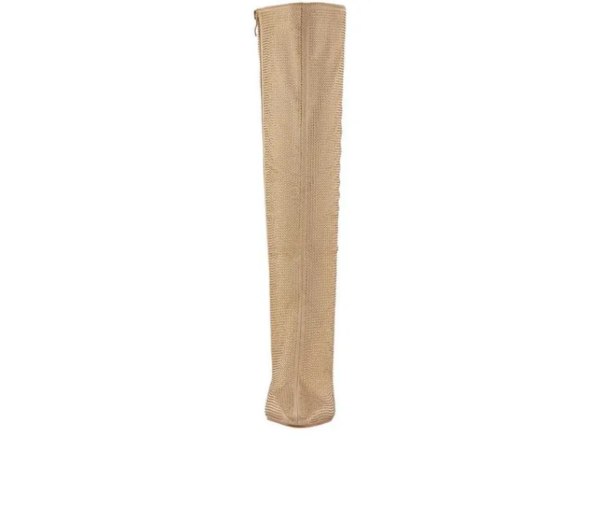 Women's Diamond Knee High Stiletto Boots|Lady Couture Best