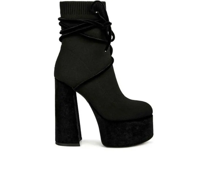 Women's After Pay Platform Heeled Booties|London Rag Online