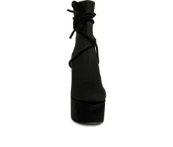 Women's After Pay Platform Heeled Booties|London Rag Online