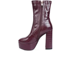 Women's Big Six Platform Heeled Booties|London Rag Clearance