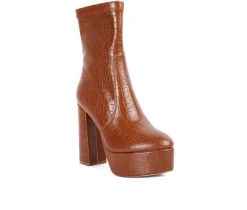 London Rag Dress>Women's Big Six Platform Heeled Booties