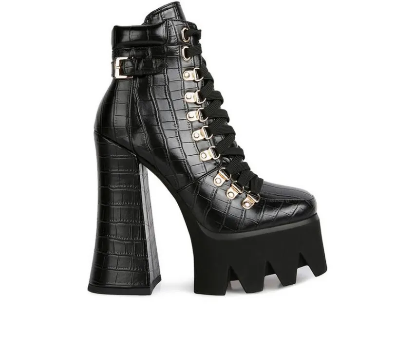 London Rag Lace Up|Dress>Women's Boogie Platform Lace Up Booties