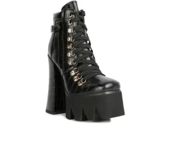 London Rag Lace Up|Dress>Women's Boogie Platform Lace Up Booties
