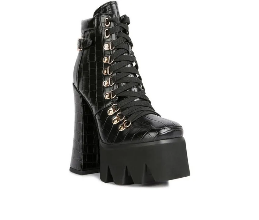 London Rag Lace Up|Dress>Women's Boogie Platform Lace Up Booties