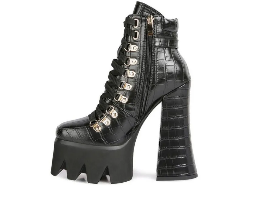 London Rag Lace Up|Dress>Women's Boogie Platform Lace Up Booties