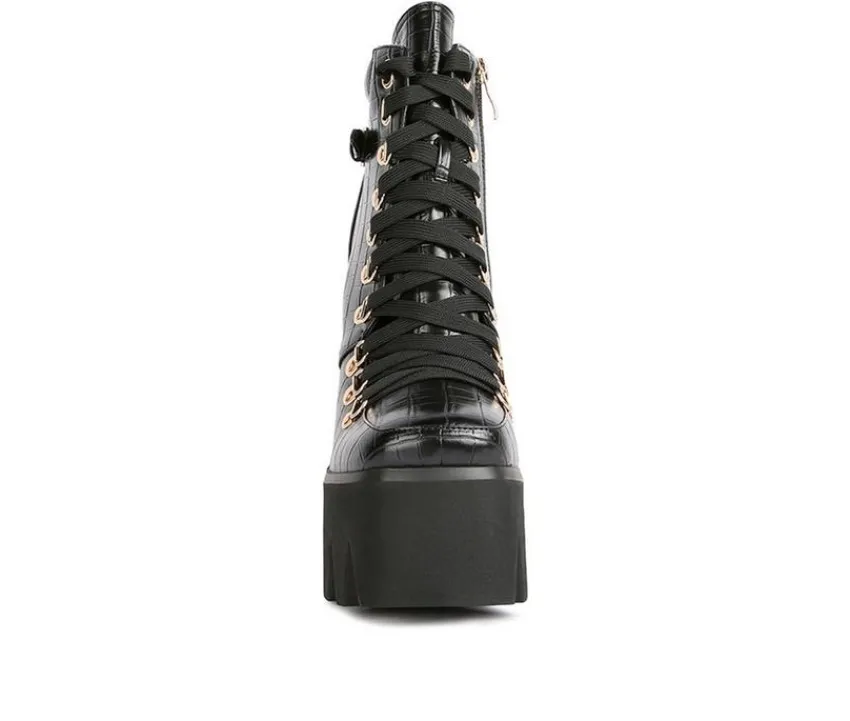 London Rag Lace Up|Dress>Women's Boogie Platform Lace Up Booties