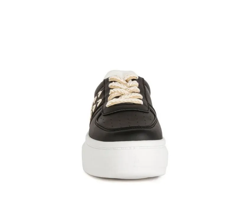 London Rag Platform>Women's Cross Stitch Platform Sneakers