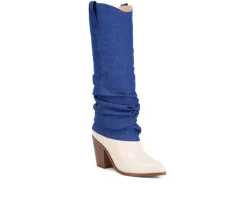 Women's Fab Cowboy Knee High Boots|London Rag