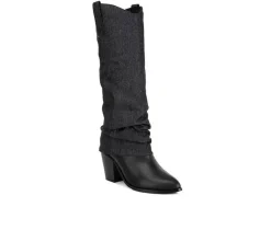 London Rag Tall|Dress>Women's Fab Cowboy Knee High Boots