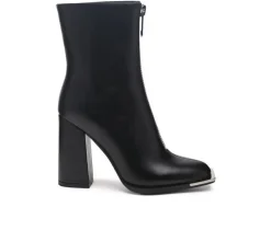 London Rag Dress>Women's Flower Blade Block Heel Booties