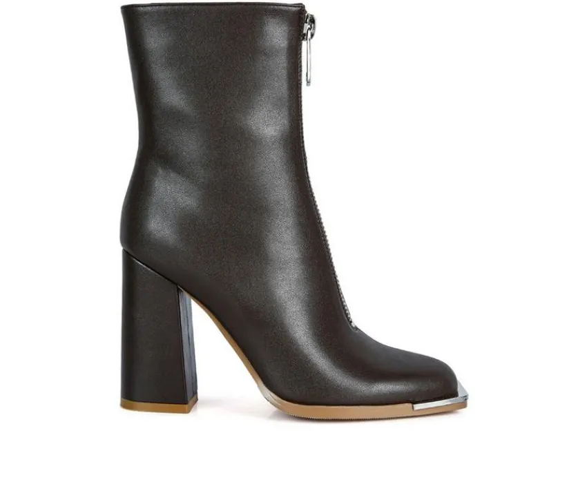 London Rag Dress>Women's Flower Blade Block Heel Booties