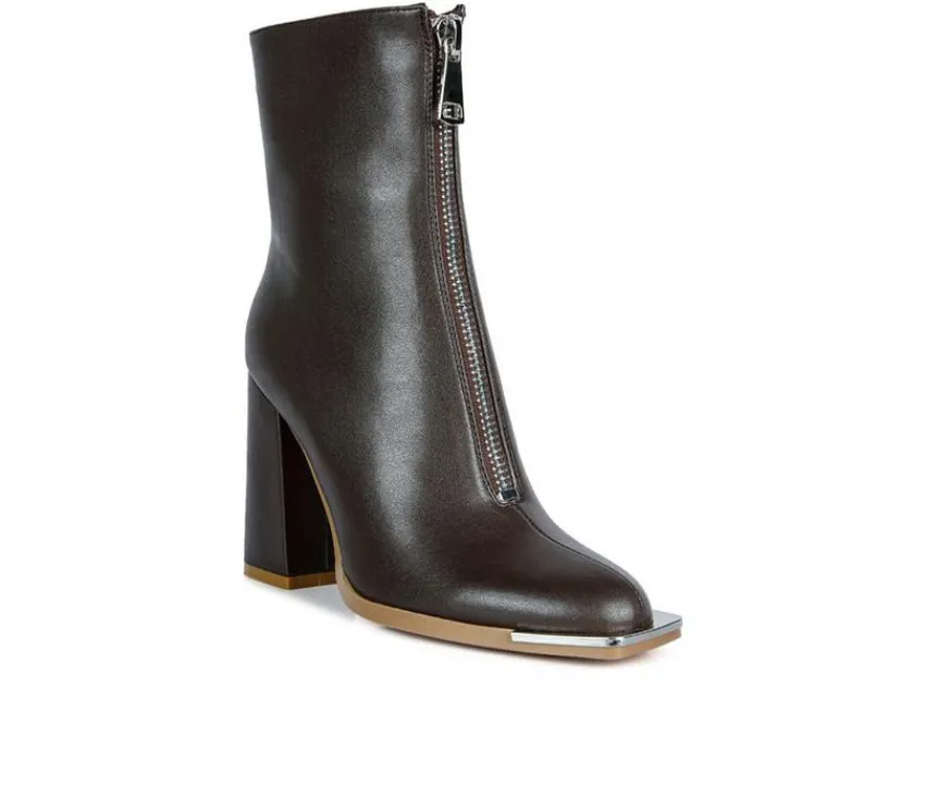 London Rag Dress>Women's Flower Blade Block Heel Booties