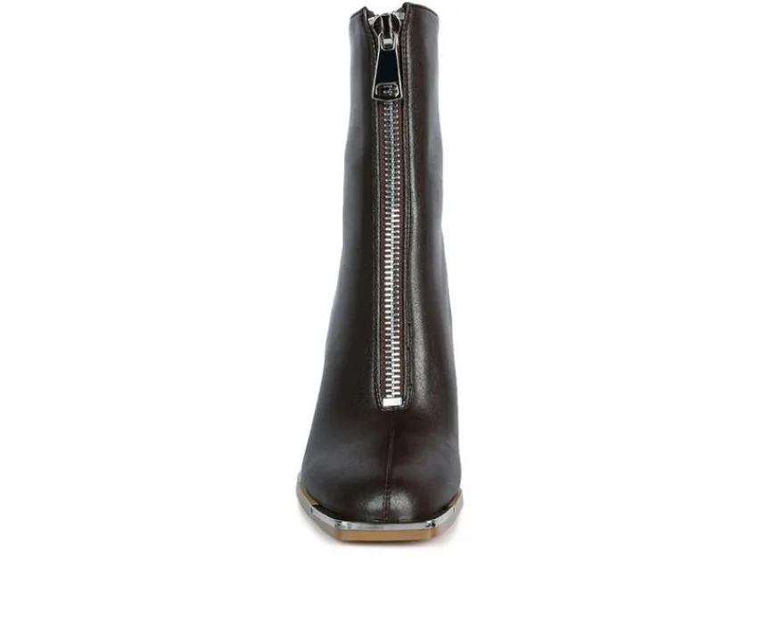 London Rag Dress>Women's Flower Blade Block Heel Booties