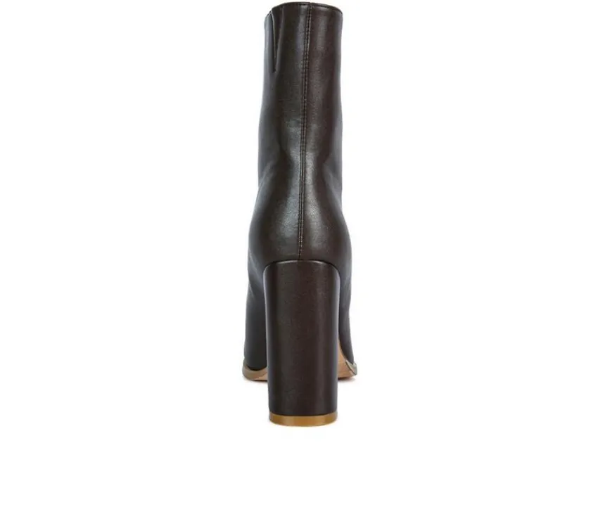 London Rag Dress>Women's Flower Blade Block Heel Booties