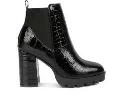 Women's Fox Block Heel Booties|London Rag