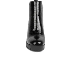 Women's Fox Block Heel Booties|London Rag
