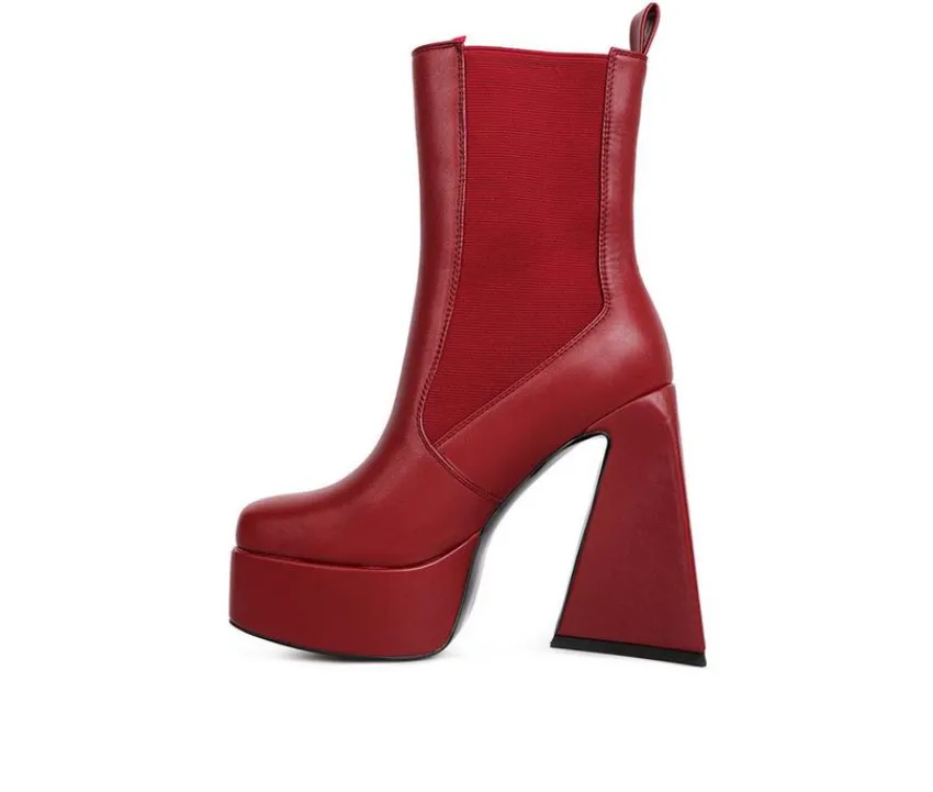 Women's Frosty Platform Heeled Booties|London Rag