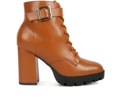London Rag Lace Up|Dress>Women's Grahams Platform Heeled Combat Boots